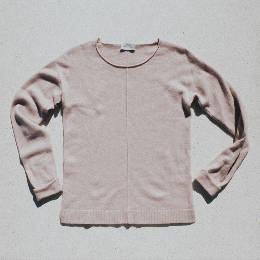 Delicate Love 100% cashmere sweater crew neck rollneck pink Small